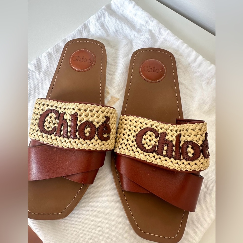 chloe brown woody sandals 39 women